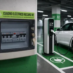 Cuadro eléctrico recarga vehículo eléctrico